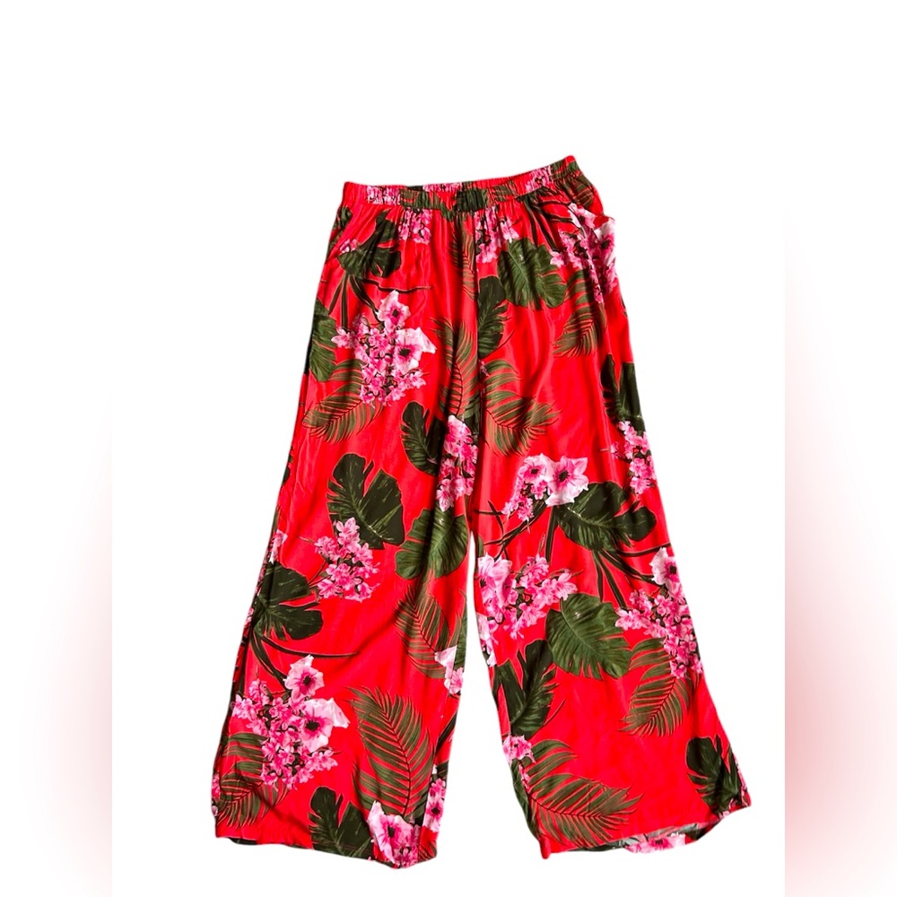 5/$25 Swim by Cacique wide leg tropical swim cover pants size 18-20